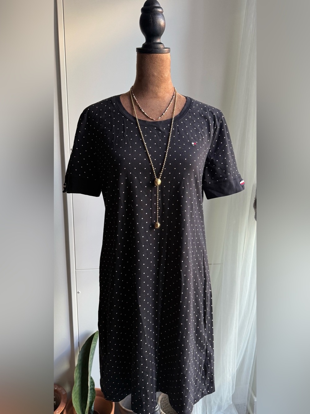 Tommy Hilfiger Black Dress with White Polka Dots